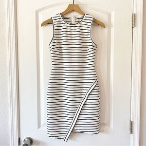 OLIVIA GREY Asymmetrical Striped Bodycon Dress
